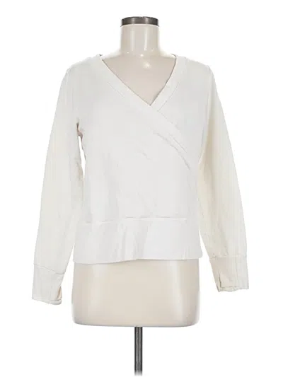Pre-owned Athleta Long Sleeve Blouse In White