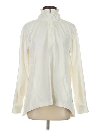 Pre-owned Athleta Long Sleeve Blouse In White