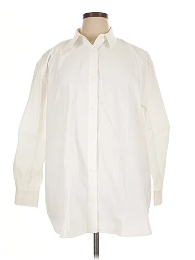 Pre-owned Athleta Long Sleeve Blouse In White