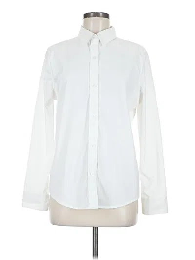 Pre-owned Athleta Long Sleeve Blouse In White