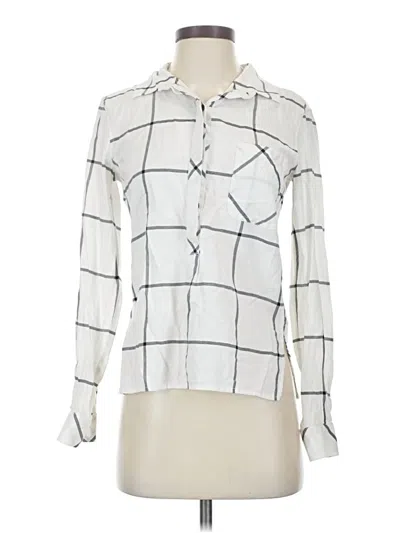 Pre-owned Athleta Long Sleeve Blouse In White