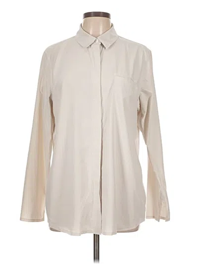 Pre-owned Athleta Long Sleeve Blouse In White