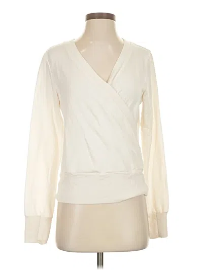 Pre-owned Athleta Long Sleeve Blouse In White