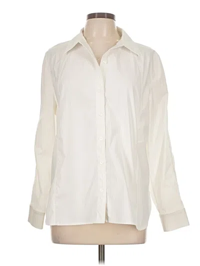 Pre-owned Athleta Long Sleeve Blouse In White