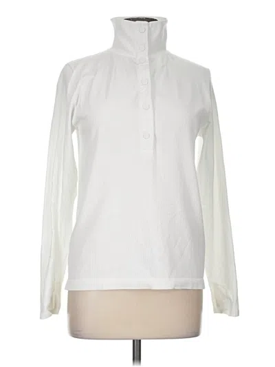 Pre-owned Athleta Long Sleeve Blouse In White