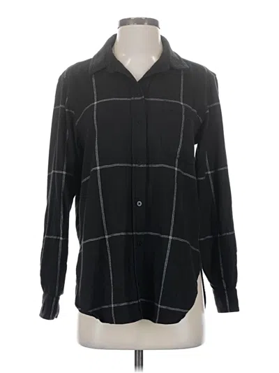 Pre-owned Athleta Long Sleeve Button Down Shirt In Black