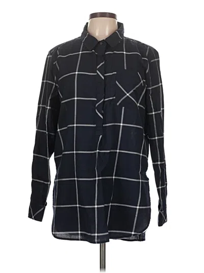 Pre-owned Athleta Long Sleeve Button Down Shirt In Black