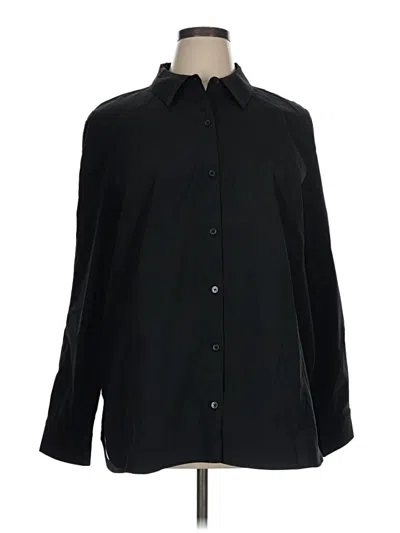 Pre-owned Athleta Long Sleeve Button Down Shirt In Black