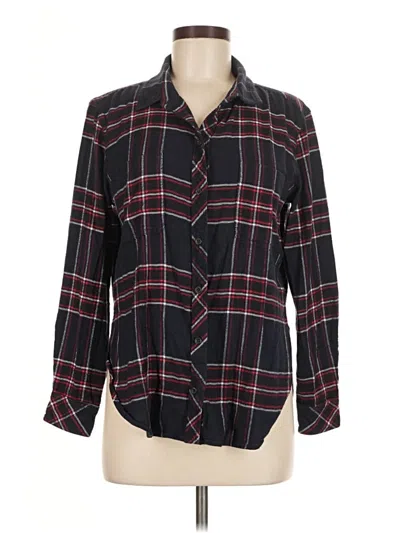 Pre-owned Athleta Long Sleeve Button Down Shirt In Blue