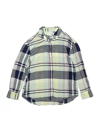 Pre-owned Athleta Kids' Long Sleeve Button Down Shirt In Blue