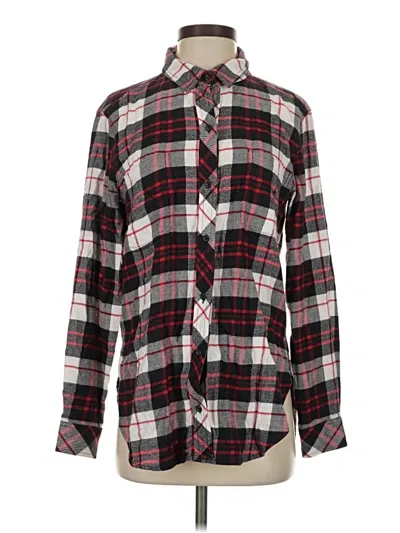 Pre-owned Athleta Long Sleeve Button Down Shirt In Burgundy