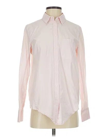 Pre-owned Athleta Long Sleeve Button Down Shirt In Pink