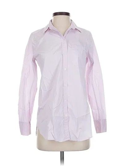 Pre-owned Athleta Long Sleeve Button Down Shirt In Purple