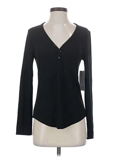 Athleta Long Sleeve Henley Shirt In Black