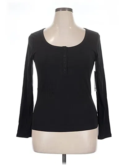 Athleta Long Sleeve Henley Shirt In Black