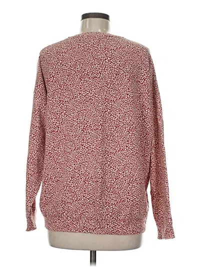 Pre-owned Athleta Long Sleeve Henley Shirt In Burgundy