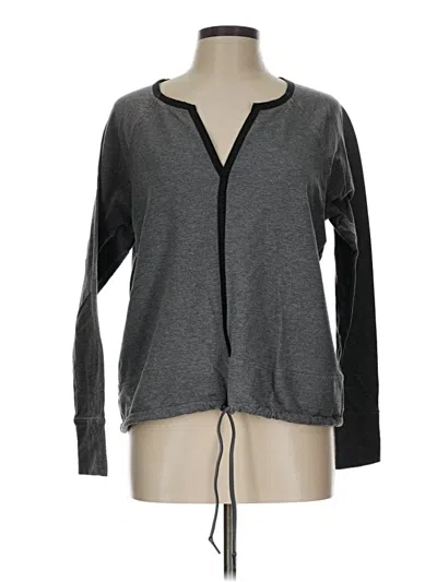 Pre-owned Athleta Long Sleeve Henley Shirt In Gray