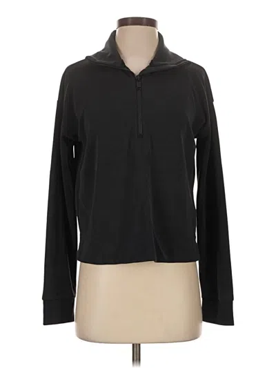 Pre-owned Athleta Long Sleeve Polo Shirt In Black