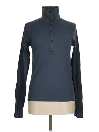 Pre-owned Athleta Long Sleeve Polo Shirt In Blue