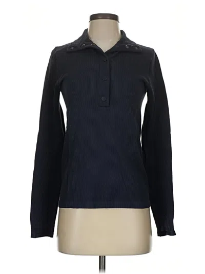Pre-owned Athleta Long Sleeve Polo Shirt In Blue