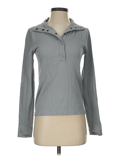 Pre-owned Athleta Long Sleeve Polo Shirt In Gray