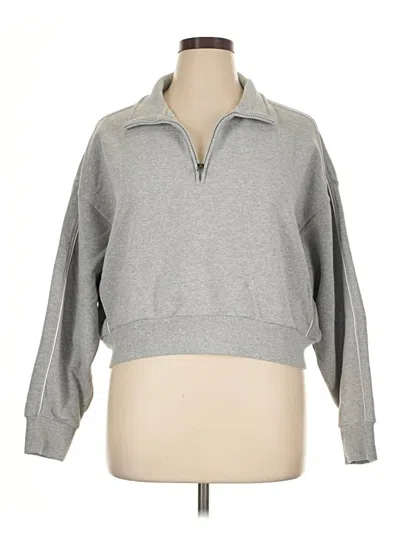 Pre-owned Athleta Long Sleeve Polo Shirt In Gray