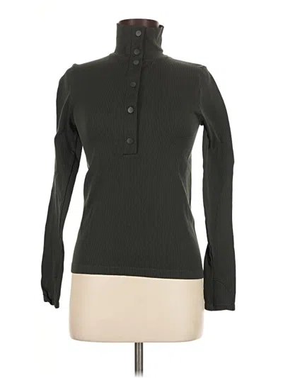 Pre-owned Athleta Long Sleeve Polo Shirt In Green