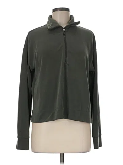 Pre-owned Athleta Long Sleeve Polo Shirt In Green