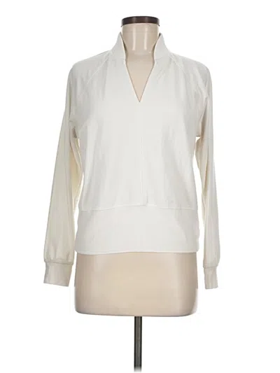 Pre-owned Athleta Long Sleeve Polo Shirt In Ivory