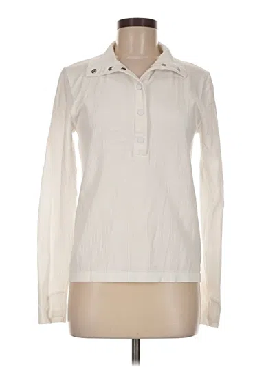Pre-owned Athleta Long Sleeve Polo Shirt In Ivory