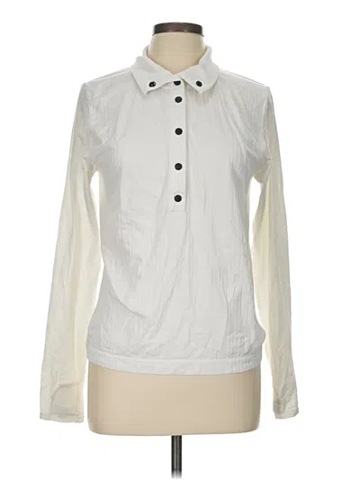 Pre-owned Athleta Long Sleeve Polo Shirt In Ivory