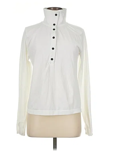 Pre-owned Athleta Long Sleeve Polo Shirt In Ivory