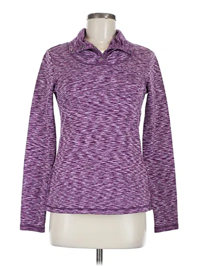 Pre-owned Athleta Long Sleeve Polo Shirt In Purple