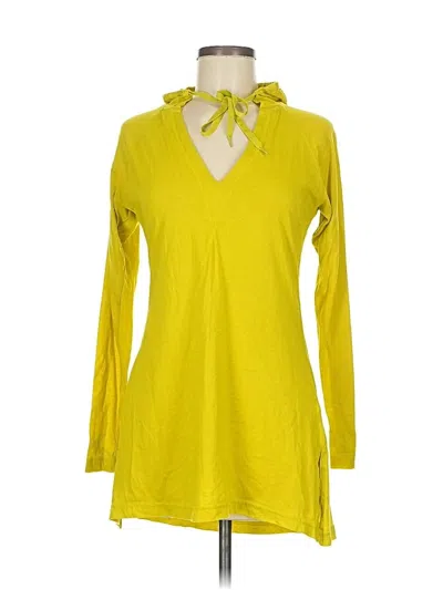 Pre-owned Athleta Long Sleeve Polo Shirt In Yellow