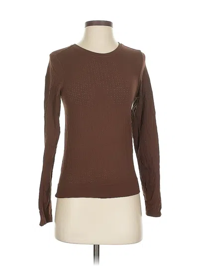 Pre-owned Athleta Long Sleeve T-shirt In Brown