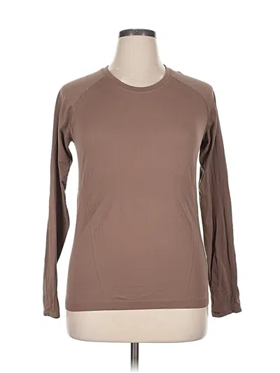 Pre-owned Athleta Long Sleeve T-shirt In Brown