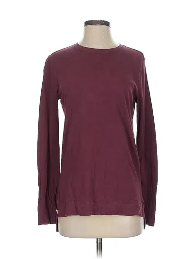 Pre-owned Athleta Long Sleeve T-shirt In Burgundy