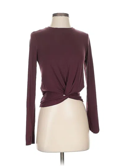Pre-owned Athleta Long Sleeve T-shirt In Burgundy