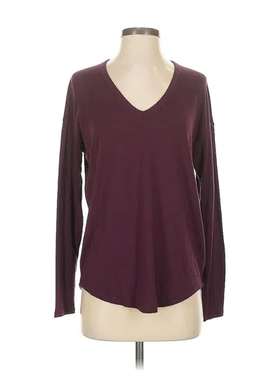 Pre-owned Athleta Long Sleeve T-shirt In Burgundy