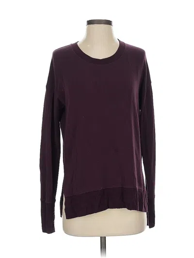 Pre-owned Athleta Long Sleeve T-shirt In Burgundy