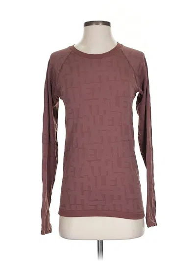 Pre-owned Athleta Long Sleeve T-shirt In Burgundy