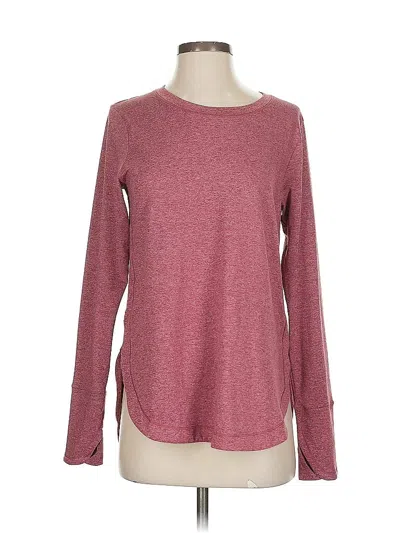 Pre-owned Athleta Long Sleeve T-shirt In Burgundy