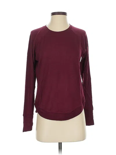Pre-owned Athleta Long Sleeve T-shirt In Burgundy
