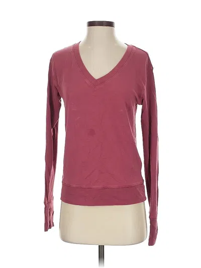 Pre-owned Athleta Long Sleeve T-shirt In Burgundy