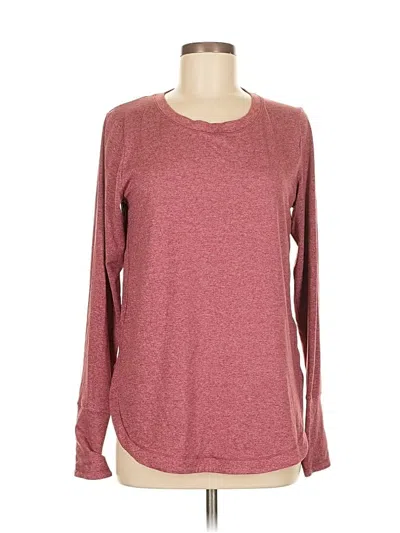 Pre-owned Athleta Long Sleeve T-shirt In Burgundy