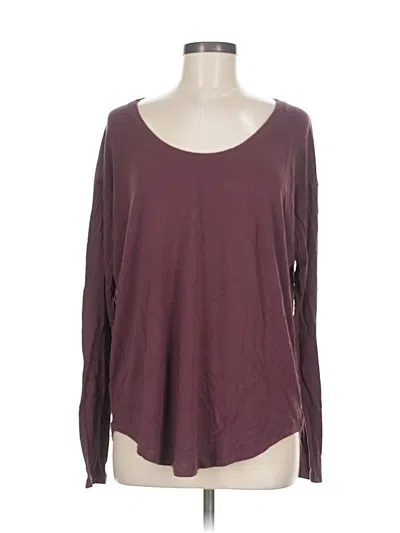 Pre-owned Athleta Long Sleeve T-shirt In Burgundy