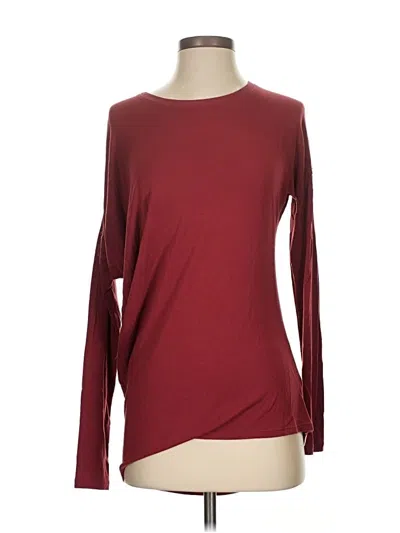 Pre-owned Athleta Long Sleeve T-shirt In Burgundy