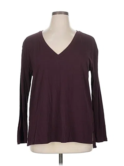 Pre-owned Athleta Long Sleeve T-shirt In Burgundy