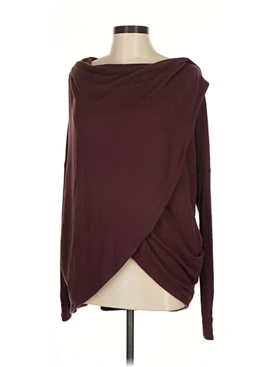 Pre-owned Athleta Long Sleeve T-shirt In Burgundy