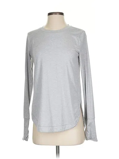 Pre-owned Athleta Long Sleeve T-shirt In Gray